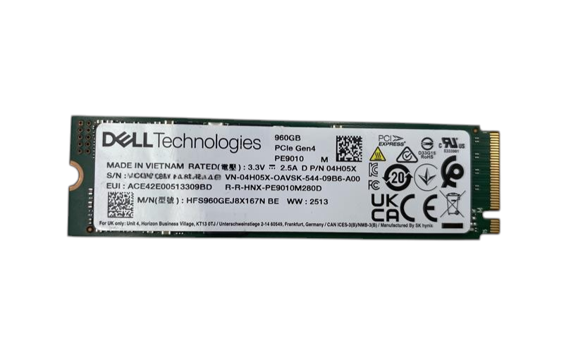 New Dell 960GB PCIe 4.0 NVMe ISE 512e TLC RI M.2 SSD 4H05X HFS960GEJ8X167N