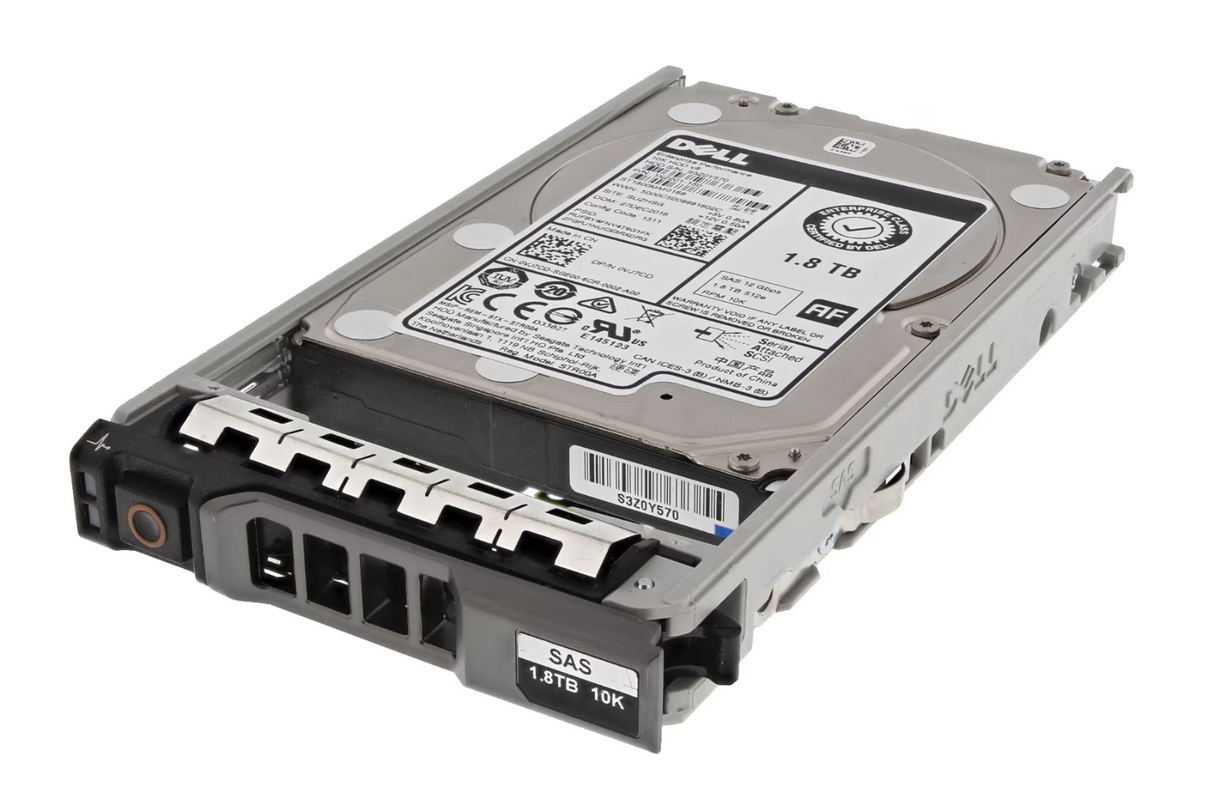 Dell 1.8TB 2.5" 12Gb/s 10k SAS Hard Drive HDD In 13th/14th Series Caddy VJ7CD