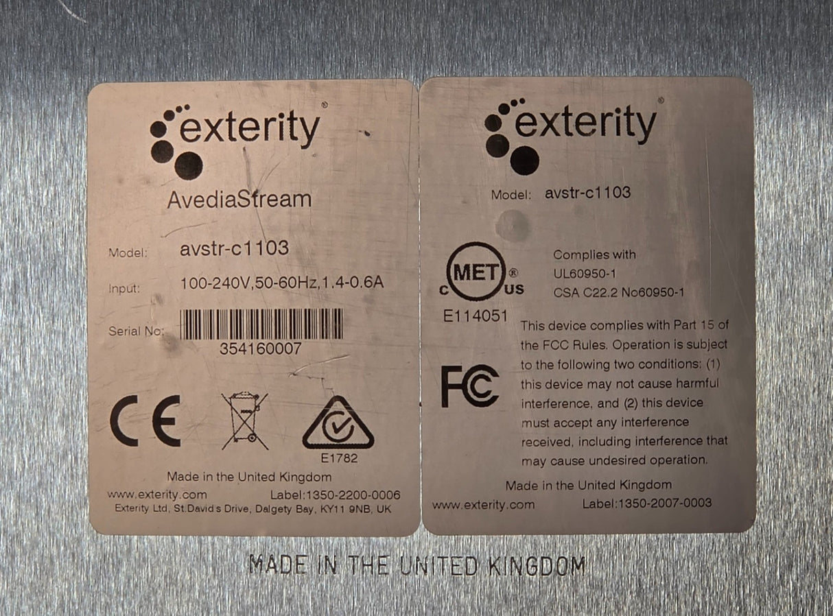 Exterity AVSTR-C1103 IPTV Chassis Bundle w/ 2x AvediaStream g4410 Gateway Blades