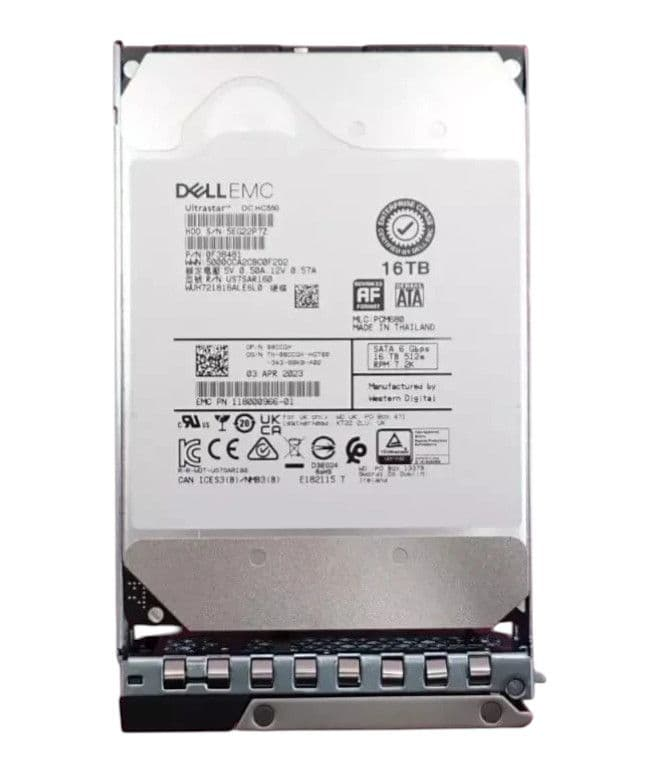 Dell 16TB 7.2K 6G SATA 3.5" LFF HDD Hard Drive 8CCGH WUH721816ALE6L0 + Caddy