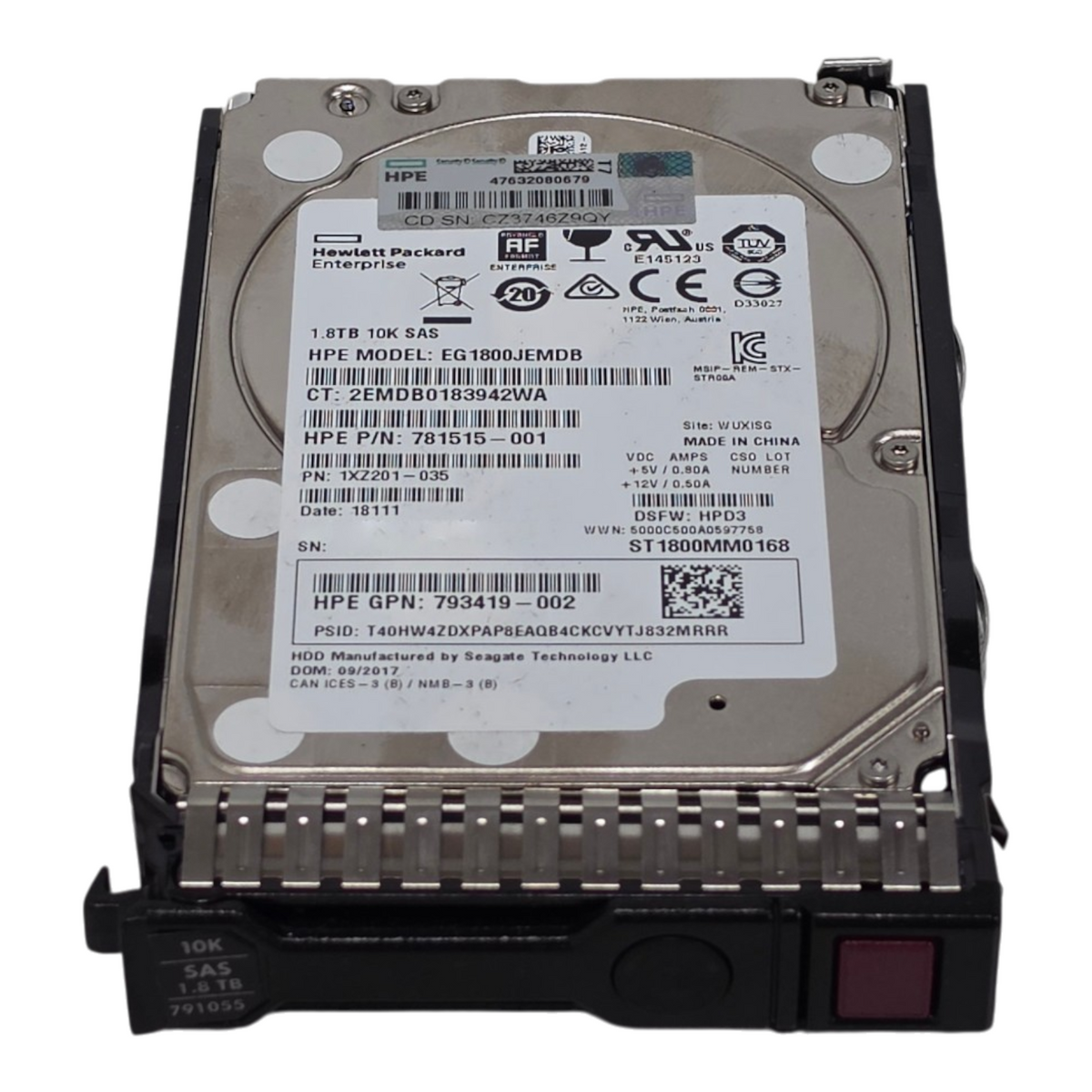 HPE 791034-B21 1.8TB 10K 12G SAS 2.5" SFF Enterprise Hard Drive Hot-Swap HDD
