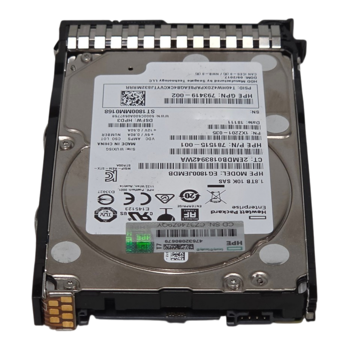 HPE 791034-B21 1.8TB 10K 12G SAS 2.5" SFF Enterprise Hard Drive Hot-Swap HDD