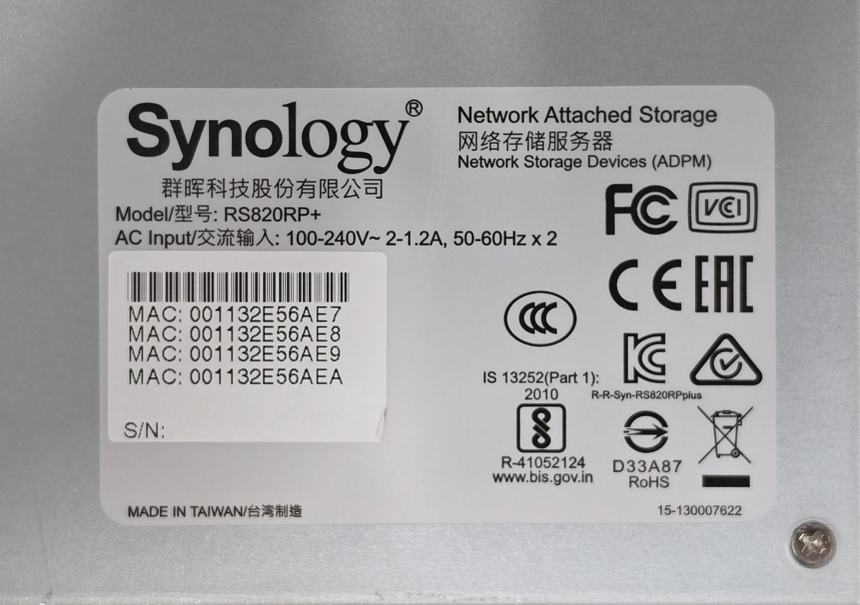 NEW Synology RS820RP+ RackStation 4x 3.5" LFF 2x PSU 1U Network Attached Storage