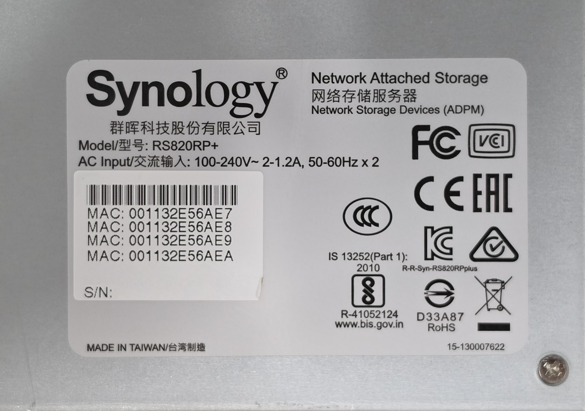 NEW Synology RS820RP+ RackStation 4x 3.5" LFF 2x PSU 1U Network Attached Storage