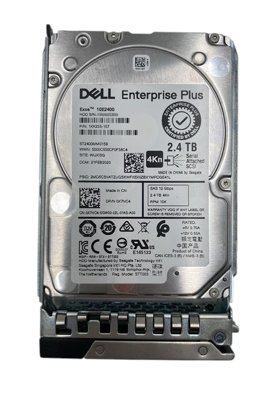 Dell 2.4TB 10K 12G SAS 4Kn 2.5" HDD with 14th-17th Gen Caddy X7NC4 ST2400MM0159