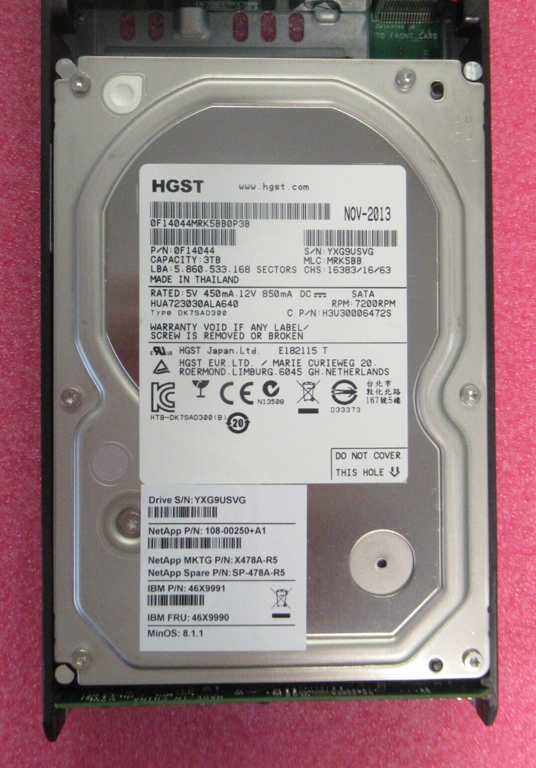 NetApp 6TB 7.2K (2x3TB) Dual Tandem mSATA 6G 3.5" HDD SP-478A-R5 X478A-R5