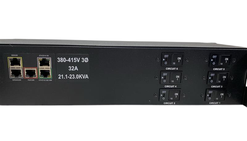 Raritan PX3-1906R 3-phase 32A 400V 22kVA 6x C19 12x C13 Rack 2U Metered PDU