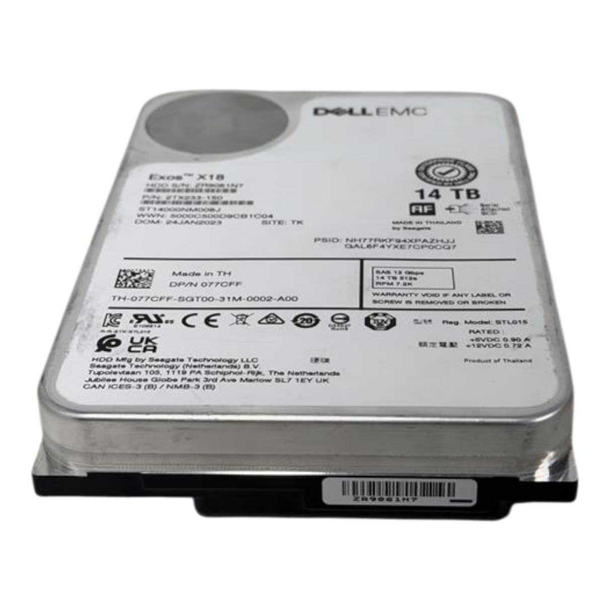 Dell 14TB 7.2K SAS 12G 512e Enterprise Class 3.5" HDD 77CFF ST14000NM006J