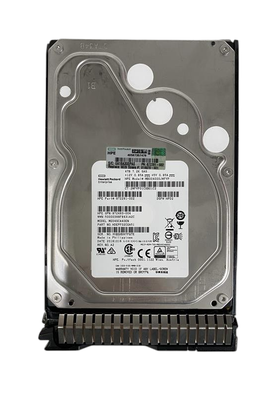 HPE 4TB 7.2K 12G SAS 3.5" LFF Enterprise HDD Hard Drive with Caddy 818367-B21