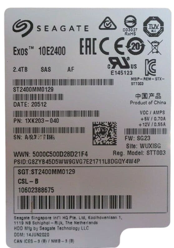 Fujitsu 2.4TB 10K 12G 512e SAS 2.5" SFF HDD Hard Drive S26361-F5543-L124 + Caddy
