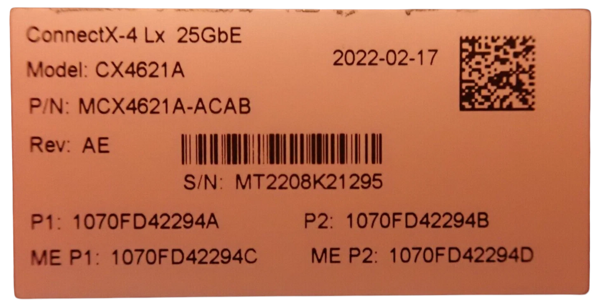 NEW Fujitsu CX4621A ConnectX-4 2-Port 25G SFP28 OCPv3 Adapter S26361-F5785-L302