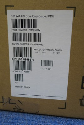 NEW HP 252663-D74 24A HV C19 1U Corded Modular Horizontal PDU 4.9kVA/L6-30P
