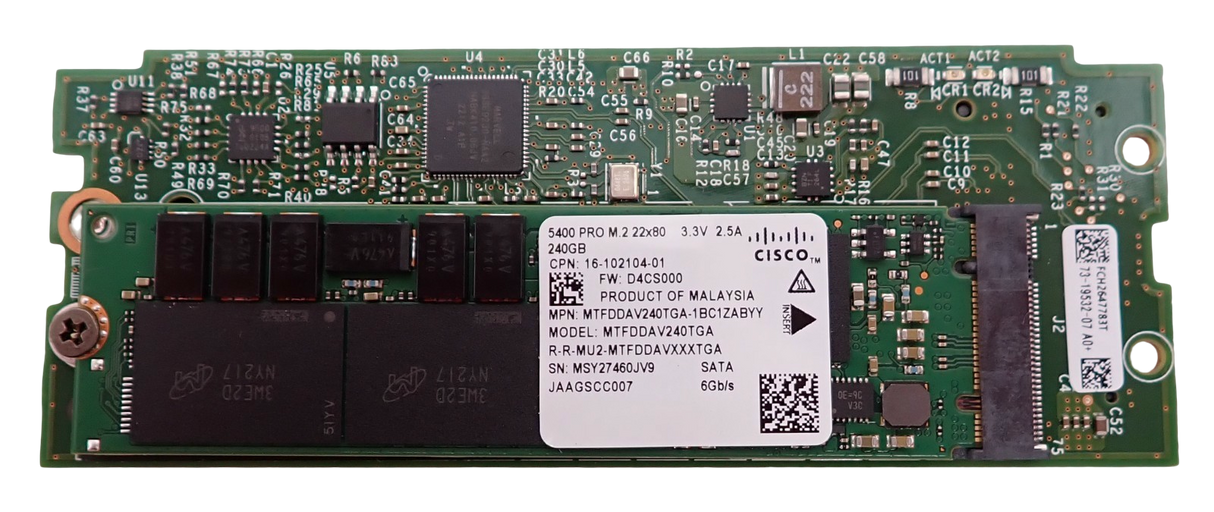 Cisco Boot Optimized M.2 RAID Controller UCS-M2-HWRAID +2x 240GB SSD UCS-M2-240G