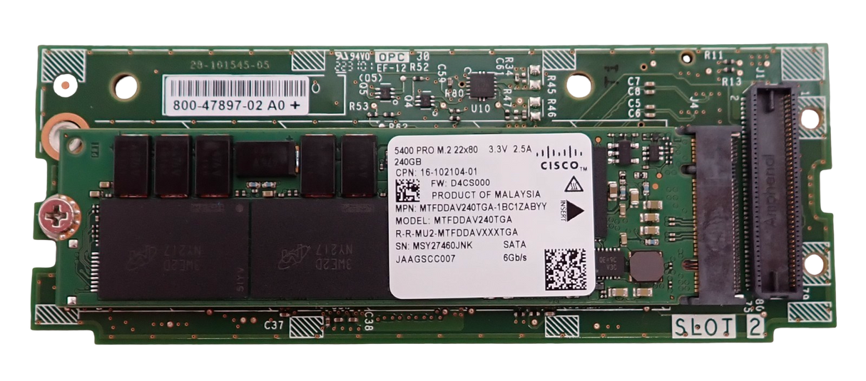 Cisco Boot Optimized M.2 RAID Controller UCS-M2-HWRAID +2x 240GB SSD UCS-M2-240G