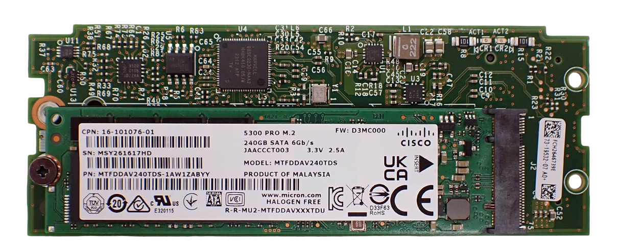Cisco Boot Optimized M.2 RAID Controller UCS-M2-HWRAID +2x 240GB SSD UCS-M2-240G