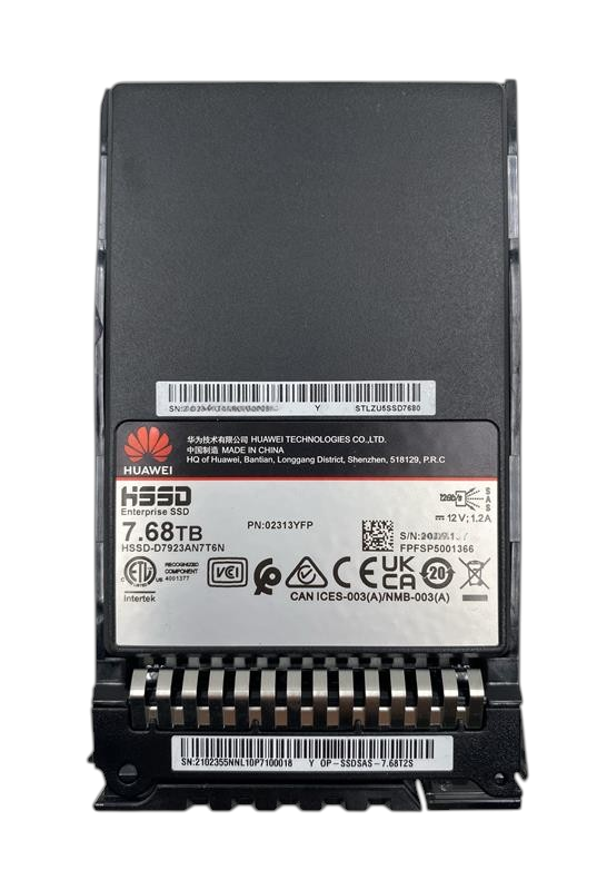 Huawei 7.68TB 12G SAS 2.5" SFF Enterprise SSD with Caddy - 02355NL 02313YFP