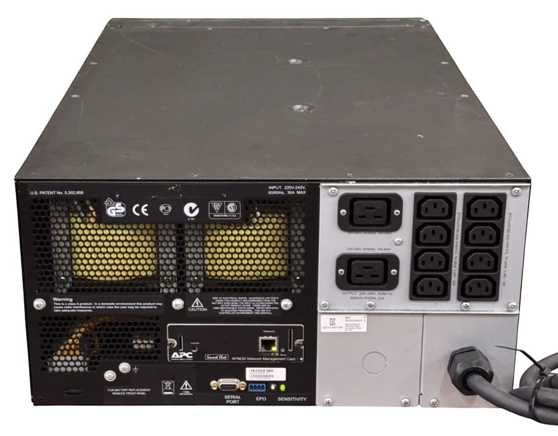 APC Smart UPS SUA5000RMI5U 5000VA 4000W 8x C13 2x C19 UPS + AP9630 + New Cells