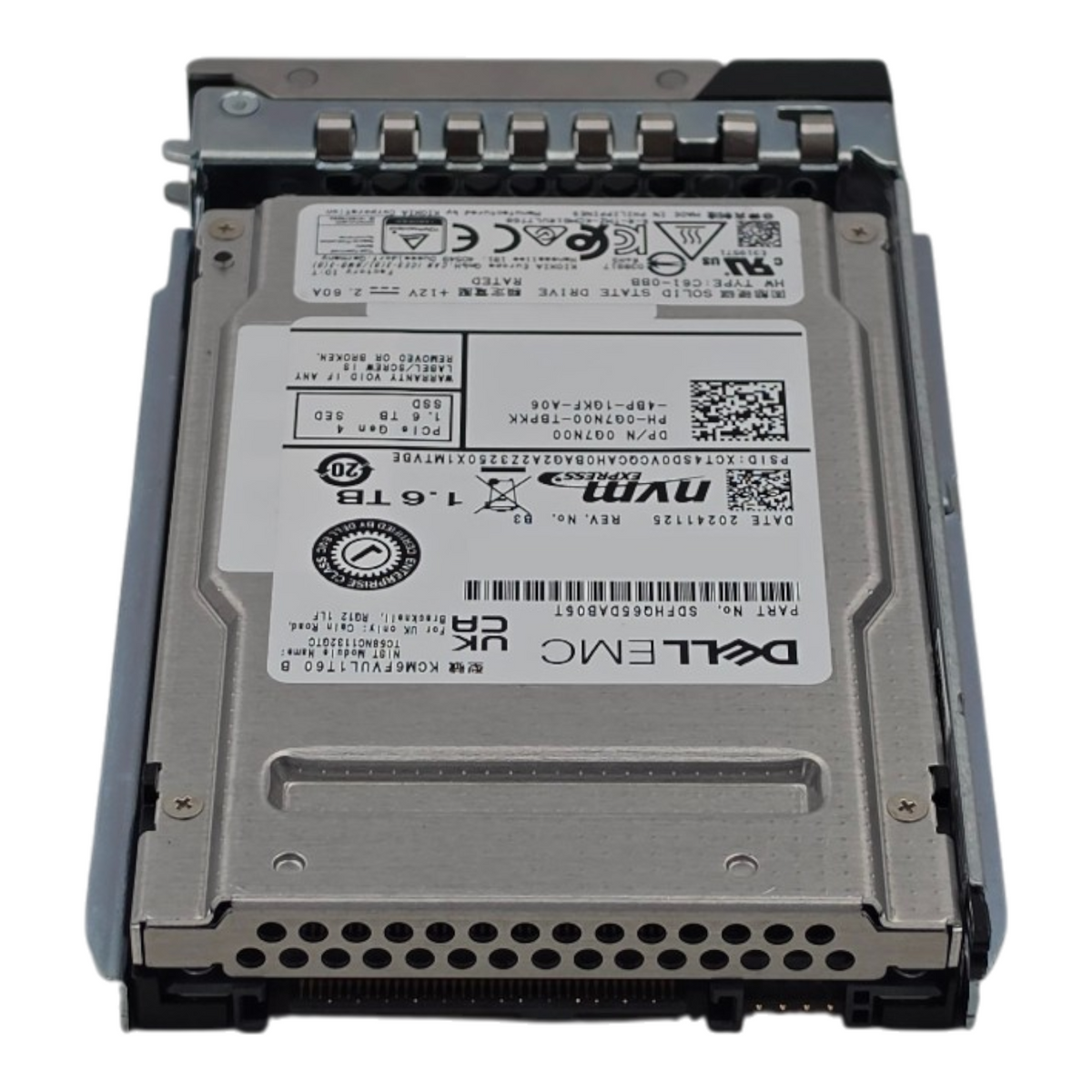 Dell G7N00 1.6TB NVMe PCIe U.2 Gen4 Mixed-Use MU TLC 2.5" SFF SSD KCM6FVUL1T60