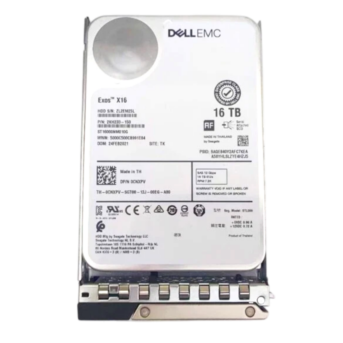 Dell 16TB 7.2K SAS 12G ME4 ME5 Series Enterprise 3.5'' HDD CNXPV ST16000NM010G
