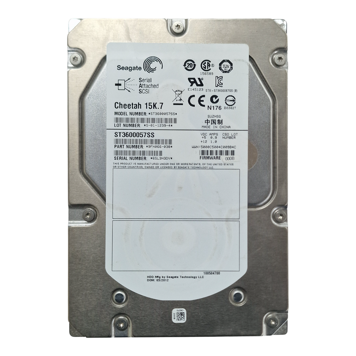 Seagate Cheetah 600GB 15K SAS 6G 3.5" HDD Hard Drive Disk ST3600057SS 9FN066-008