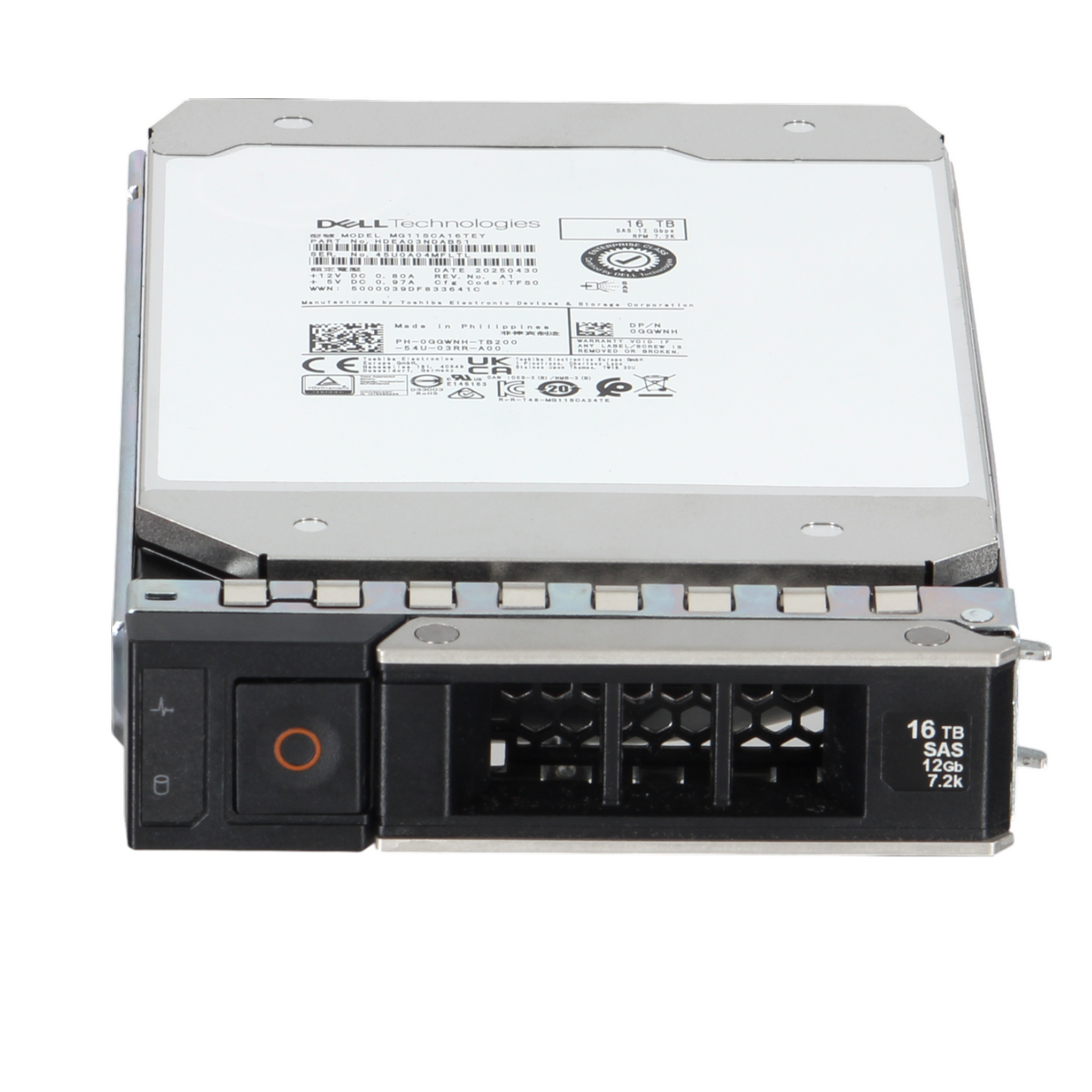 Dell 16TB 7.2K SAS 12G 512e Enterprise Class 3.5'' HDD GGWNH MG11SCA16TEY