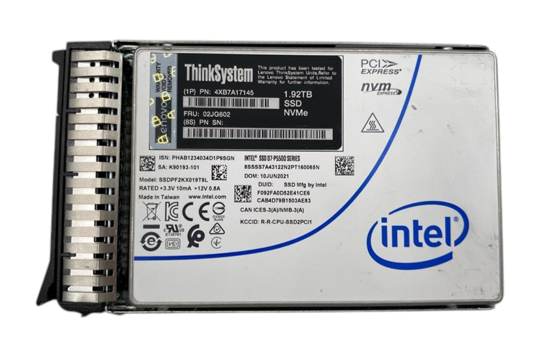 Lenovo 1.92TB NVMe 2.5" SFF Enterprise SSD with Caddy 02JG602 4XB7A17145