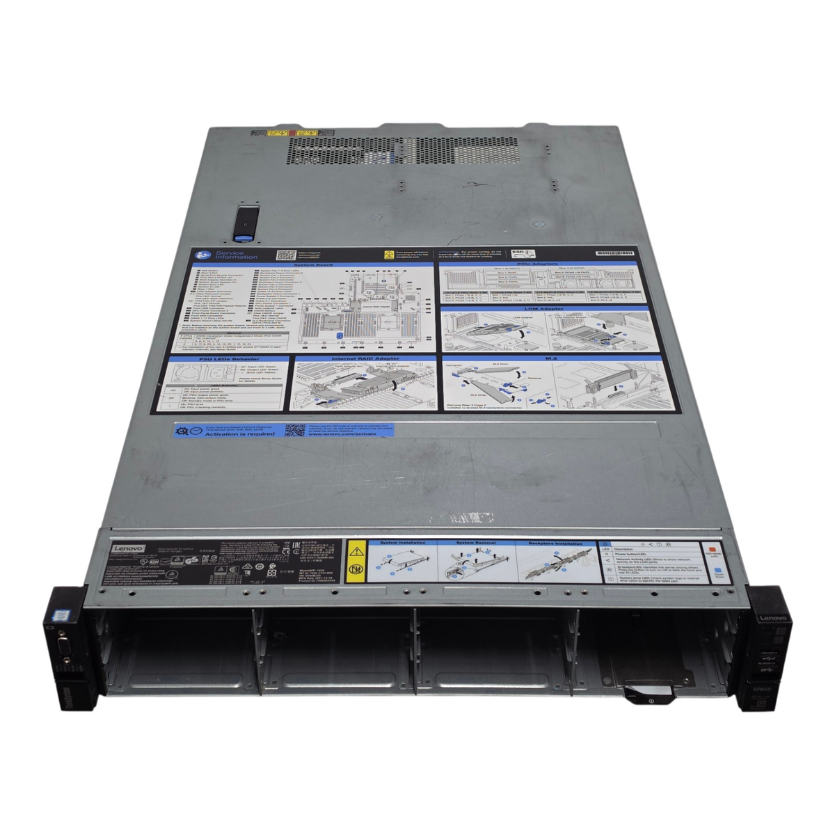 Lenovo ThinkSystem SR650 2x Gen 1/2 SP 24DIMM 12xLFF 2xLFF Rear SAS CTO Server