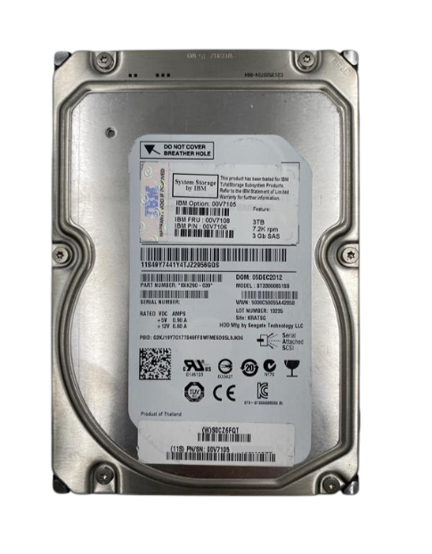IBM 3TB 7.2K 3G SAS 3.5" LFF HDD Hard Drive - 00V7108 00V7105 ST33000651SS