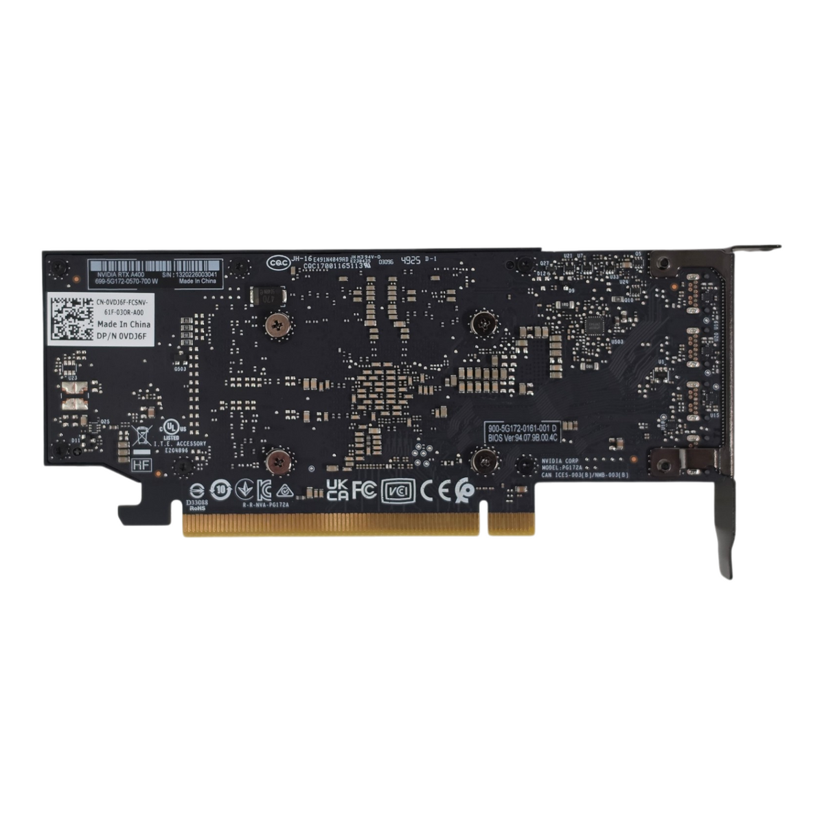 Dell VDJ6F NVIDIA RTX A400 4GB GDDR6 4x Mini DisplayPort GPU Half-Height Bracket