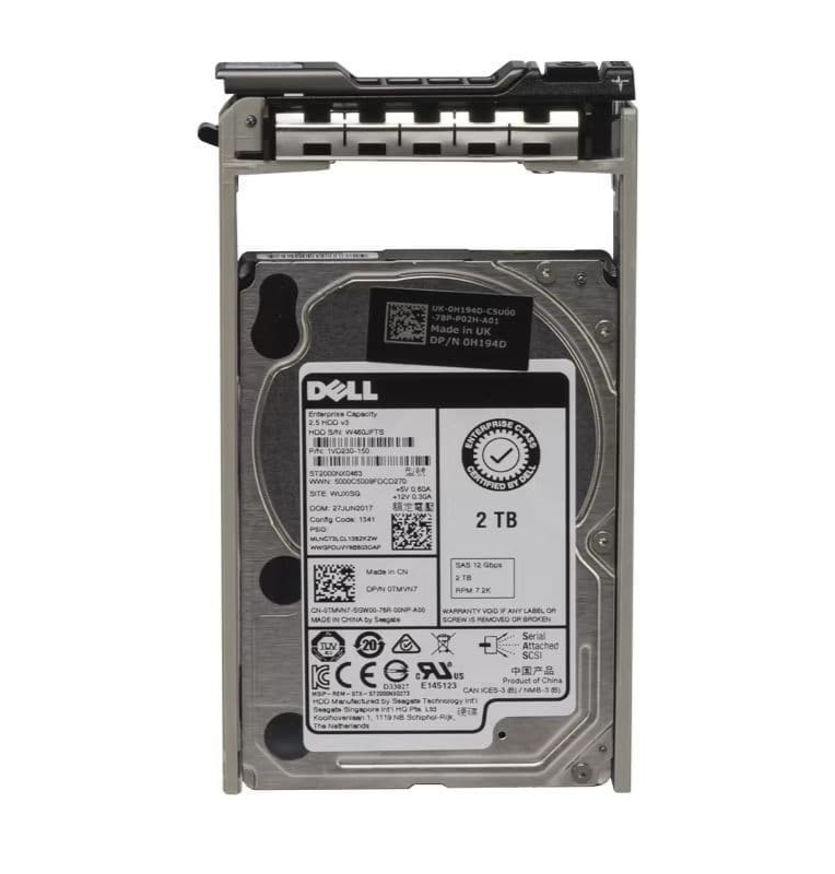 Dell 2TB 7.2k SAS 12G Enterprise Class 2.5" HDD with Caddy TMVN7 ST2000NX0463
