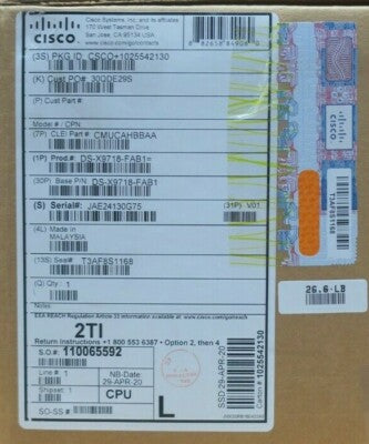 New Cisco DS-X9718-FAB1 Crossbar Switching Fabric 1 Switch Module For MDS 9718