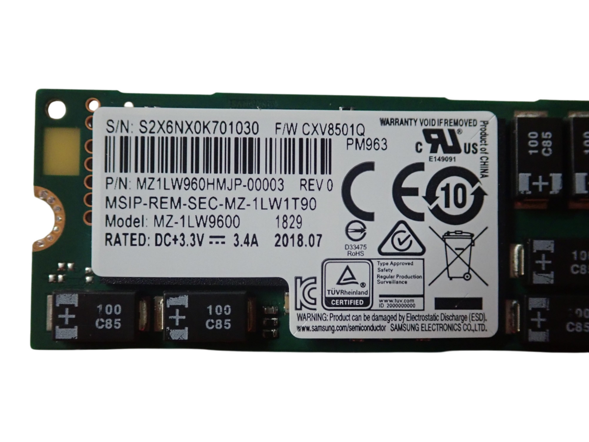 Samsung SM963 Series 960GB NVMe M.2 22110 PCIe 3.0 x4 MU MLC SSD MZ-1LW9600