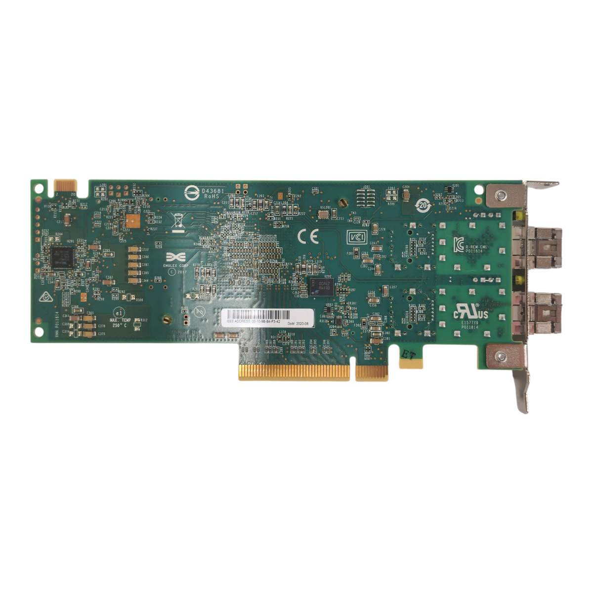 Dell Emulex LPe35002 Dual Port 32Gb FC SFP+ HBA HH 4VDY3 + 2x 32Gb SFP+