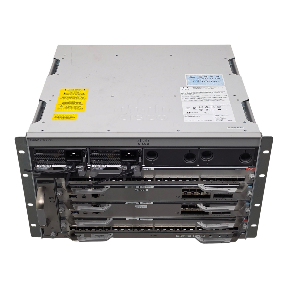 Cisco Catalyst C9404R Switch 2x C9400-SUP-1XL 2x C9400-LC-24XS 10G 2x 3200W PSU