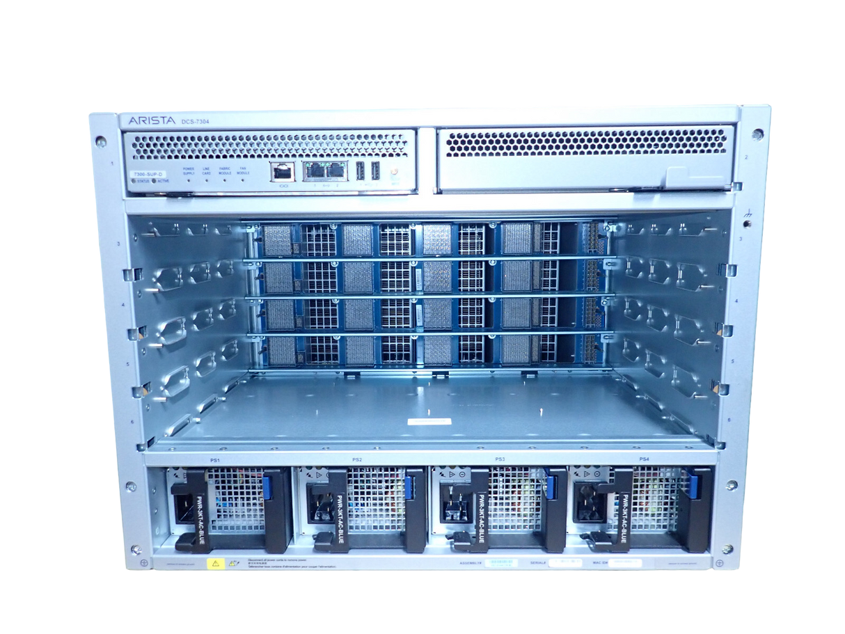 Arista DCS-7304 Switch chassis DCS-7300-SUP-D 4x DCS-7324X-FM x PWR-3KT-AC-B +