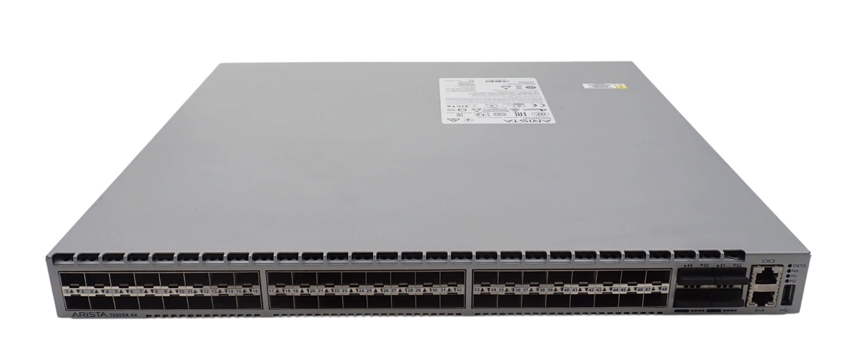 Arista 7050SX-64 48x 10G SFP+ 4x 40G QSFP+ F2B 2x PSU L3 Switch DCS-7050SX-64-F