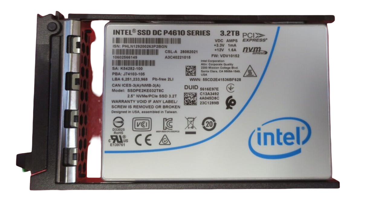 NEW Fujitsu SSD PCIE3 3.2TB MIXED-USE 2.5' H-P EP S26461-F5737-L320 + SFF Caddy