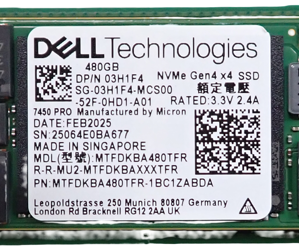 NEW Dell 480GB NVMe Gen4 X4 M.2 2280 SSD 3H1F4 + BOSS-N1 16/17th Gen Caddy KH121