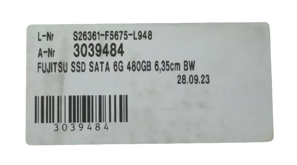 NEW Fujitsu 480GB SSD SATA 6G 2.5" Hot-Plug Solid State Drive S26361-F5675-L948