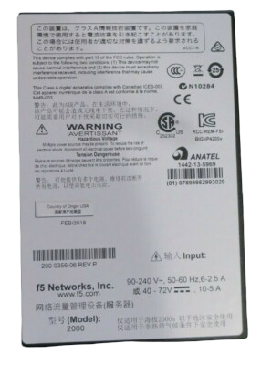 NEW F5 Networks Big-IP 2000S Enterprise LTM Local Traffic Manager Load Balancer
