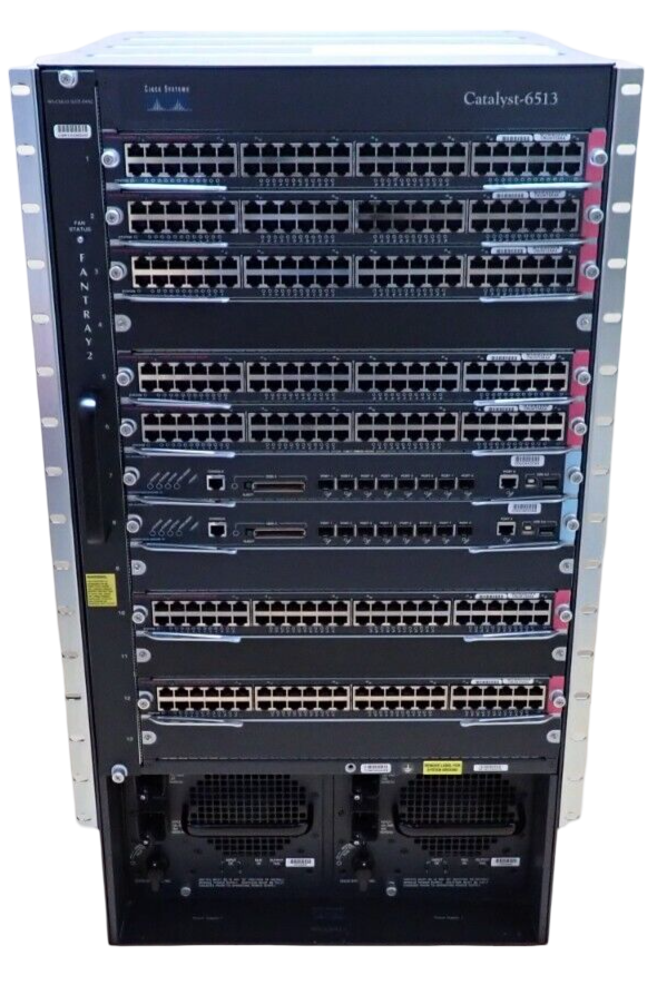 Cisco Catalyst WS-C6513 Switch Chassis + 7x WS-X6148A-GE-45AF 2x WS-SUP32-GE-3B