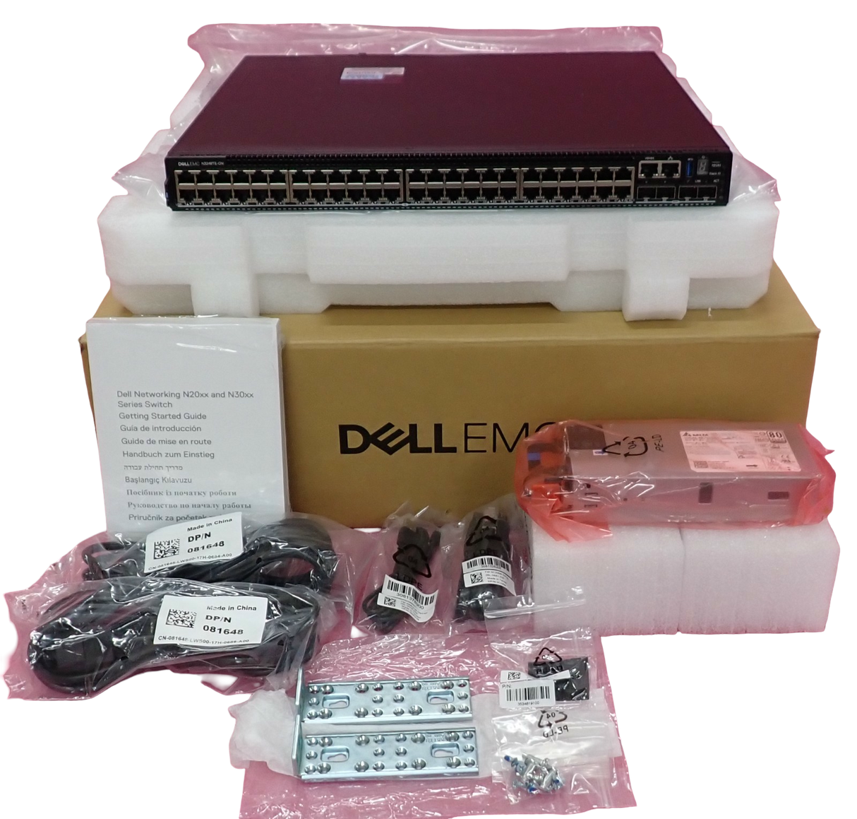 NEW Dell EMC PowerSwitch N3248TE-ON 48x 1G RJ45 4x SFP+ 2x QSFP28 RA Switch OS10