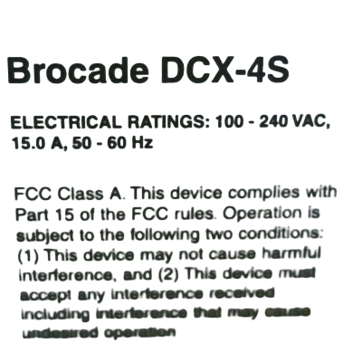 Brocade EMC 8-Slot ED-DCX-4S-B Backbone SAN Switch 3x FC8-32 2x CP8 2x CR4S8