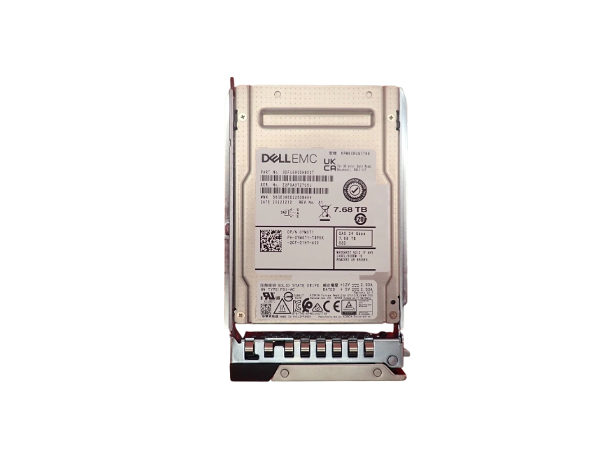 Dell 7.68TB SAS 24G RI 2.5" SSD Drive YM0T1 KPM6XRUG7T68 + 14th - 17th Gen Caddy