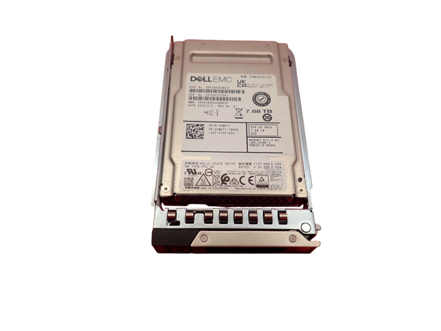 Dell 7.68TB SAS 24G RI 2.5" SSD Drive YM0T1 KPM6XRUG7T68 + 14th - 17th Gen Caddy