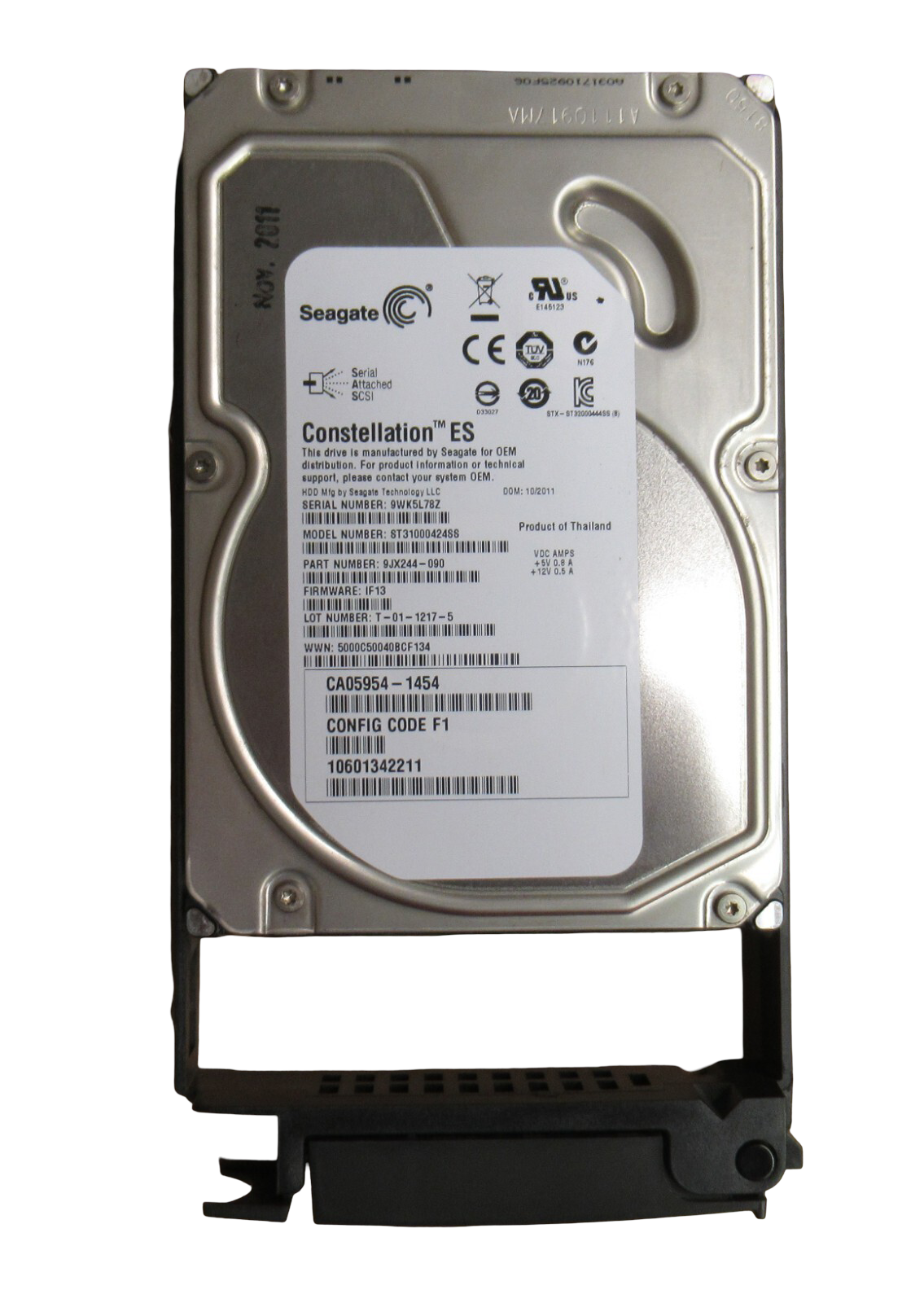 Fujitsu CA07237-E110 Eternus DX S2 1TB 7.2K 3.5" SAS ST31000424SS HDD In Caddy