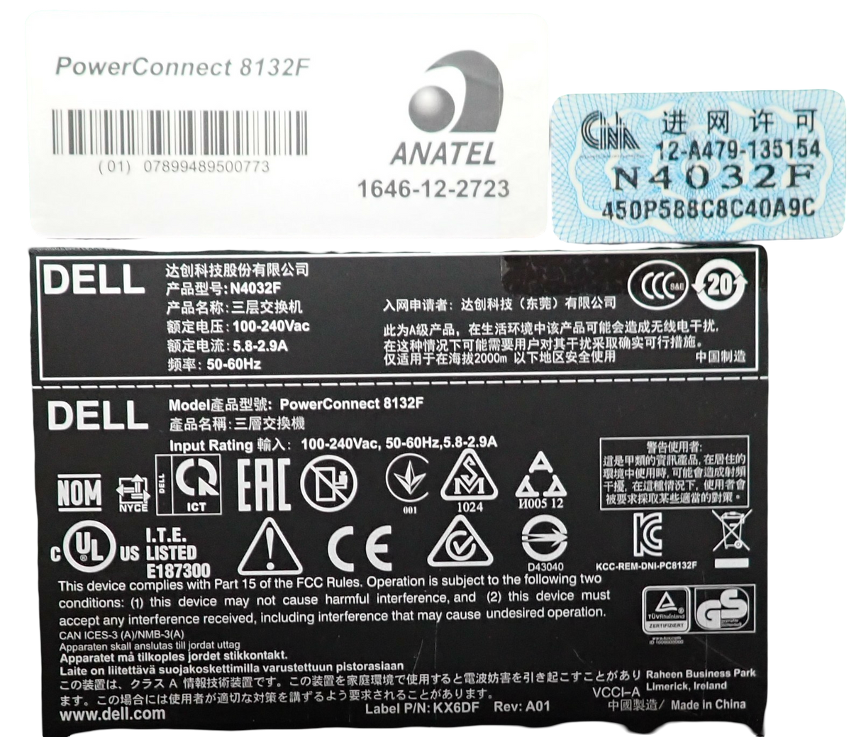 Dell PowerConnect N4032F 8132F 24x 10G SFP+ Port L3 Switch + 40Gb QSFP+ Rail kit