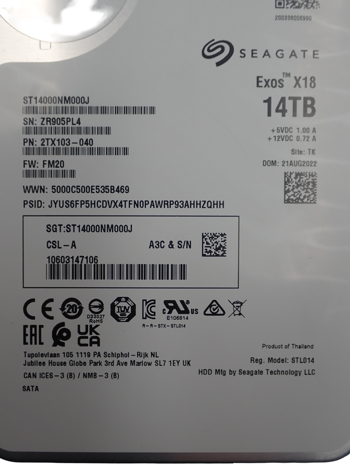 NEW Seagate Exos X16 14TB 7.2K SATA 6G 3.5" HotPlug Hard Drive HDD ST14000NM000G