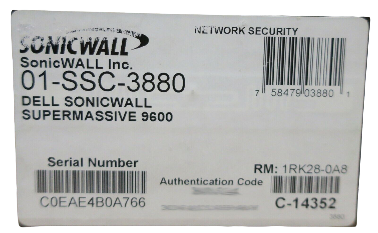 NEW Dell SonicWALL SuperMassive 9600 01-SSC-3880 Network Security Appliance