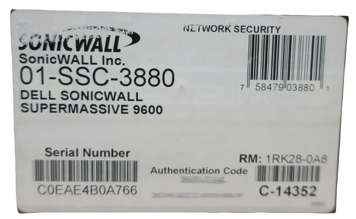 NEW Dell SonicWALL SuperMassive 9600 01-SSC-3880 Network Security Appliance